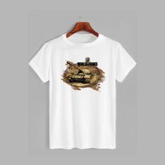 Акція на Футболка бавовняна довга чоловіча Likey Гра World of Tanks M150-1642 3XL Біла від Rozetka