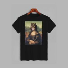 Акція на Футболка бавовняна довга чоловіча Likey Surrealism Mona Lisa Censored M150-0149 S Чорна від Rozetka