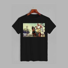 Акція на Футболка бавовняна довга чоловіча Likey GTA 5 M150-2511 XXL Чорна від Rozetka