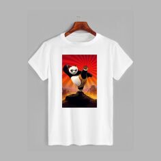 Акція на Футболка бавовняна довга чоловіча Likey Панда Кунг фу M150-2817 3XL Біла від Rozetka