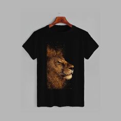 Акція на Футболка бавовняна довга чоловіча Likey Lion-2 M150-0140 M Чорна від Rozetka