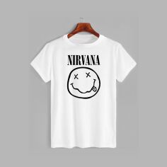 Акція на Футболка бавовняна довга чоловіча Likey Nirvana Smile M150-0419 L Біла від Rozetka