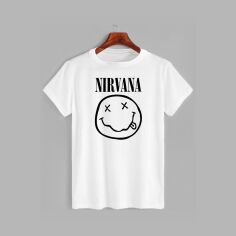 Акція на Футболка бавовняна довга чоловіча Likey Nirvana Smile M150-0419 XL Біла від Rozetka