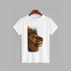 Акція на Футболка бавовняна довга чоловіча Likey Lion-2 M150-0140 L Біла від Rozetka