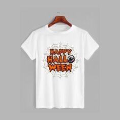 Акція на Футболка бавовняна довга чоловіча Likey Happy Halloween M150-2323 S Біла від Rozetka