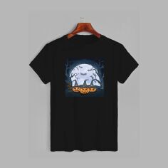 Акція на Футболка бавовняна довга чоловіча Likey Хеловін Pumpkin M150-2341 3XL Чорна від Rozetka