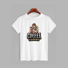 Акція на Футболка бавовняна довга чоловіча Likey Експерт з кави M150-1313 XXL Біла від Rozetka