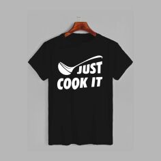 Акція на Футболка бавовняна довга чоловіча Likey Just cook it M150-0507 3XL Чорна від Rozetka