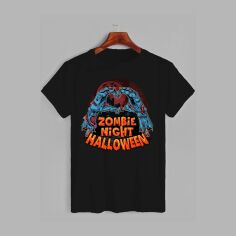 Акція на Футболка бавовняна довга чоловіча Likey Zombie night halloween M150-2331 3XL Чорна від Rozetka