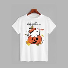 Акція на Футболка бавовняна довга чоловіча Likey Happy Halloween M150-2326 S Біла від Rozetka