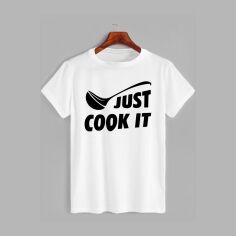 Акція на Футболка бавовняна довга чоловіча Likey Just cook it M150-0507 M Біла від Rozetka