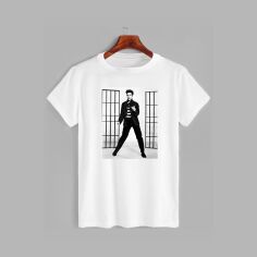Акція на Футболка бавовняна довга чоловіча Likey Elvis Presley M150-0404 S Біла від Rozetka