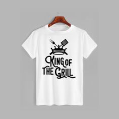 Акция на Футболка Likey King of the grill M150-0508 XXL Біла от Rozetka