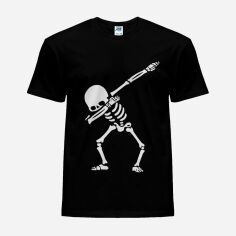 Акція на Футболка бавовняна довга чоловіча Likey DAB Skeleton M150-2002 XXL Чорна від Rozetka