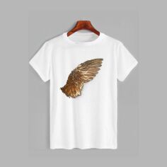 Акція на Футболка бавовняна довга чоловіча Likey Bird wing - Пташине крило M150-0127 M Біла від Rozetka
