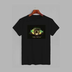 Акція на Футболка бавовняна довга чоловіча Likey Happy Halloween M150-2321 S Чорна від Rozetka