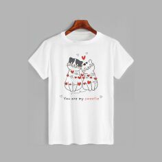 Акція на Футболка бавовняна довга чоловіча Likey Ти моя мила M150-1212 3XL Біла від Rozetka