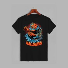 Акція на Футболка бавовняна довга чоловіча Likey Halloween M150-2317 3XL Чорна від Rozetka