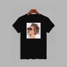 Акція на Футболка бавовняна довга чоловіча Likey Girl in glasses M150-0134 3XL Чорна від Rozetka