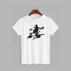 Акція на Футболка бавовняна довга чоловіча Likey Хеловін Witch and Bats M150-2342 XS Біла від Rozetka