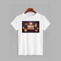 Акція на Футболка бавовняна довга чоловіча Likey Happy Halloween M150-2319 S Біла від Rozetka