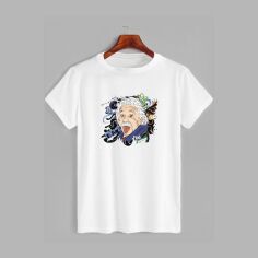 Акція на Футболка бавовняна довга чоловіча Likey Ейнштейн M150-0171 3XL Біла від Rozetka