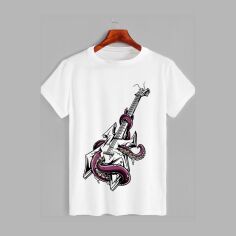 Акція на Футболка бавовняна довга чоловіча Likey Bas-guitar M150-1702 3XL Біла від Rozetka