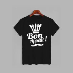 Акція на Футболка бавовняна довга чоловіча Likey Bon Appetit M150-0501 L Чорна від Rozetka