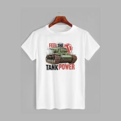 Акция на Футболка Likey Feel the Tank power M150-1612 XXL Біла от Rozetka