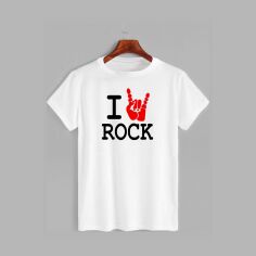Акция на Футболка Likey I love rock M150-0408 L Біла от Rozetka