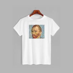 Акція на Футболка бавовняна довга чоловіча Likey Vincent Van Gogh M150-0154 XXL Біла від Rozetka