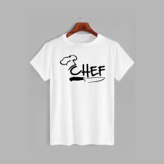 Акція на Футболка бавовняна довга чоловіча Likey Chef M150-0504 S Біла від Rozetka
