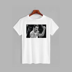 Акція на Футболка бавовняна довга чоловіча Likey Freddie Mercury M150-0406 XS Біла від Rozetka