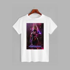 Акція на Футболка бавовняна довга чоловіча Likey Cyberpunk 2077 M150-2509 L Біла від Rozetka