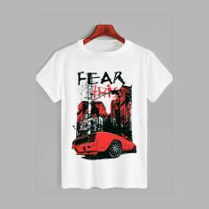Акція на Футболка бавовняна довга чоловіча Likey Fear M150-1718 3XL Біла від Rozetka