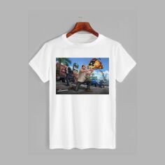 Акція на Футболка бавовняна довга чоловіча Likey GTA 5 M150-2516 3XL Біла від Rozetka