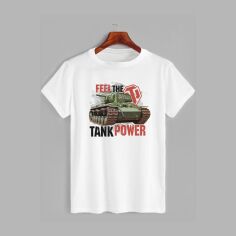 Акція на Футболка бавовняна довга чоловіча Likey Feel the Tank power M150-1612 M Біла від Rozetka
