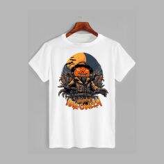 Акція на Футболка бавовняна довга чоловіча Likey Halloween M150-2312 XXL Біла від Rozetka