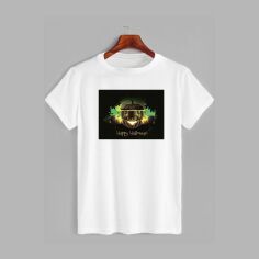 Акція на Футболка бавовняна довга чоловіча Likey Happy Halloween M150-2321 L Біла від Rozetka