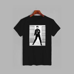 Акція на Футболка бавовняна довга чоловіча Likey Elvis Presley M150-0404 M Чорна від Rozetka