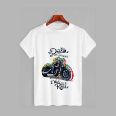 Акція на Футболка бавовняна довга чоловіча Likey Bike M150-1705 S Біла від Rozetka