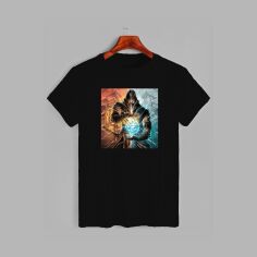 Акція на Футболка бавовняна довга чоловіча Likey Scorpion vs Sub-Zero M150-1631 3XL Чорна від Rozetka