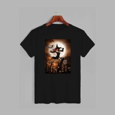 Акція на Футболка бавовняна довга чоловіча Likey Charming witch Хеловін M150-2302 3XL Чорна від Rozetka