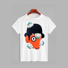 Акція на Футболка бавовняна довга чоловіча Likey Рука обличчя M150-2014 L Біла від Rozetka