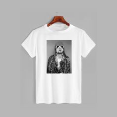 Акція на Футболка бавовняна довга чоловіча Likey Kurt Cobain M150-0411 3XL Біла від Rozetka