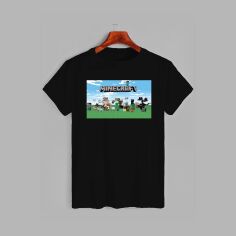 Акція на Футболка бавовняна довга чоловіча Likey Minecraft M150-1648 XXL Чорна від Rozetka