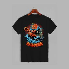 Акція на Футболка бавовняна довга чоловіча Likey Halloween M150-2317 S Чорна від Rozetka