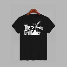 Акція на Футболка бавовняна довга чоловіча Likey The grillfather M150-0512 3XL Чорна від Rozetka