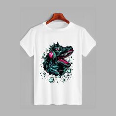 Акція на Футболка бавовняна довга чоловіча Likey Godzilla in headphones M150-1722 S Біла від Rozetka