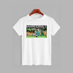 Акція на Футболка бавовняна довга чоловіча Likey Minecraft M150-1619 S Біла від Rozetka